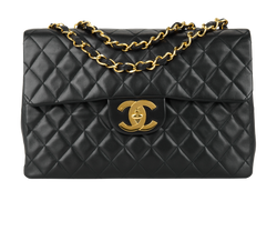 Maxi Jumbo XL Flap Bag, Leather, Black, 3956326(1994/96), DB, 3*